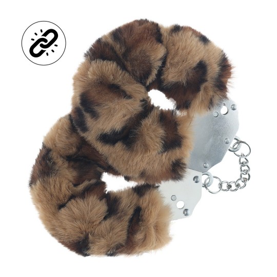 HEAVY-DUTY FLUFFY HANDCUFFS - LEOPARD