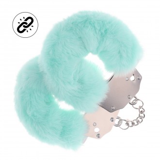 HEAVY-DUTY FLUFFY HANDCUFFS - POWDER GREEN