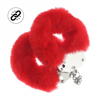 HEAVY-DUTY FLUFFY HANDCUFFS - RED