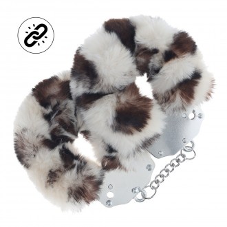 HEAVY-DUTY FLUFFY HANDCUFFS - SNOW LEOPARD