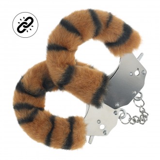 HEAVY-DUTY FLUFFY HANDCUFFS - TIGER