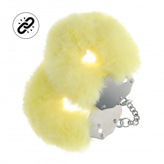 HEAVY-DUTY FLUFFY HANDCUFFS - YELLOW