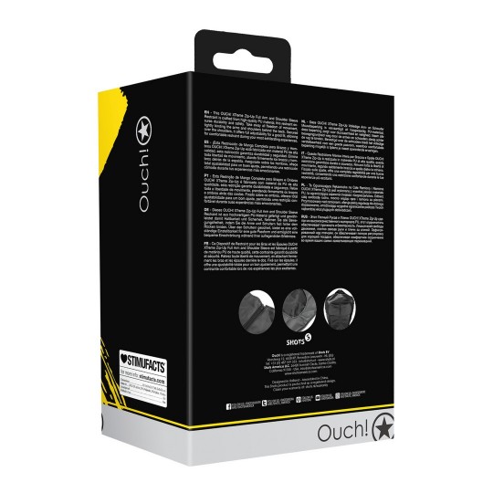 OUCH! XTREME ZIP-UP FULL ARM AND SHOULDER SLEEVE RESTRAINT BLACK