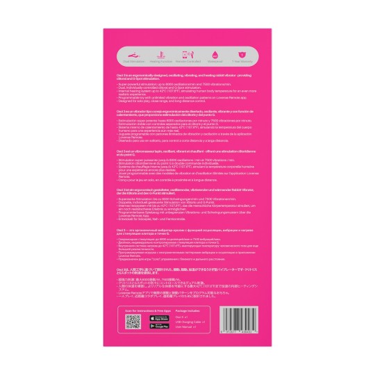 OSCI 3 - OSCILLATING VIBRATING AND HEATING RABBIT VIBRATOR - PINK