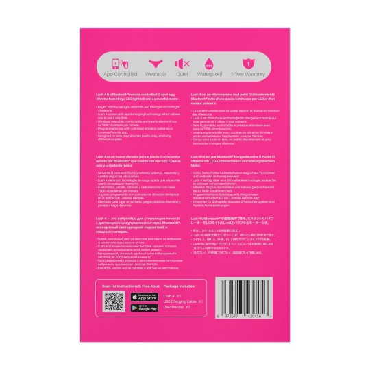 LUSH 4 - POWERFUL APP-CONTROLLED WEARABLE G-SPOT EGG VIBRATOR - PINK