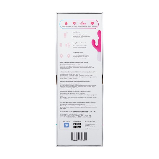 NORA - BLUETOOTH REMOTE CONTROL RABBIT VIBRATOR - PINK