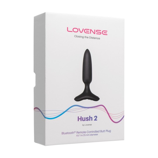 HUSH 2 - APP-CONTROLLED VIBRATING BUTT PLUG - 1 / 2,5 CM - BLACK