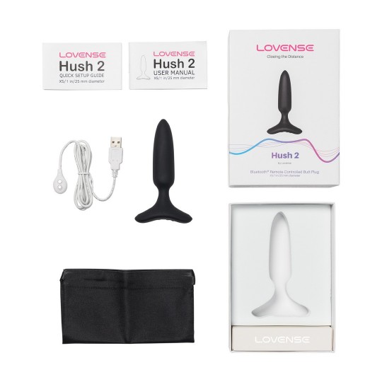 HUSH 2 - APP-CONTROLLED VIBRATING BUTT PLUG - 1 / 2,5 CM - BLACK