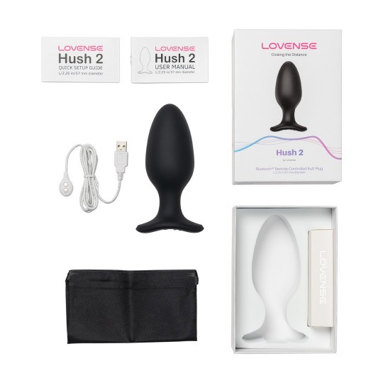 HUSH 2 - APP-CONTROLLED VIBRATING BUTT PLUG - 2.25 / 5,7 CM - BLACK