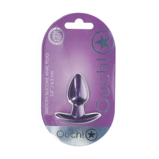 SMOOTH SILICONE ANAL PLUG - SMALL - 2.6 / 6,5 CM - METALLIC PURPLE