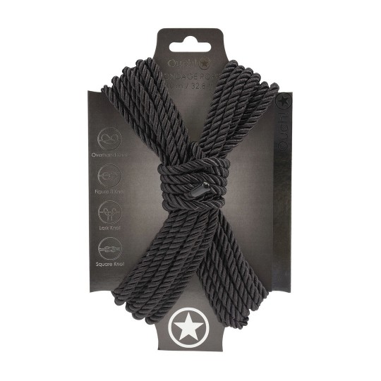 CUERDA DE POLIÉSTER PARA ATAR - 32.8 FT / 10 M - NEGRA