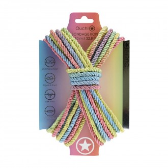 CUERDA DE BONDAGE DE POLIÉSTER - 32.8 FT / 10 M - MULTICOLOR PASTEL