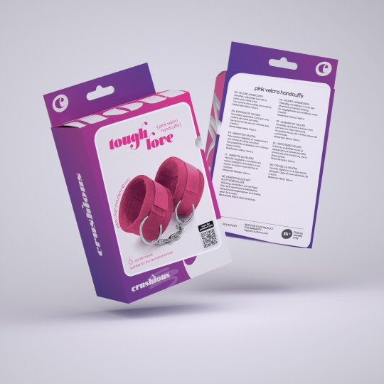 MENOTTES DE VELCRO TOUGH LOVE AVEC CHAINE DE 40CM SUPPLÉMENTAIRE CRUSHIOUS ROSA