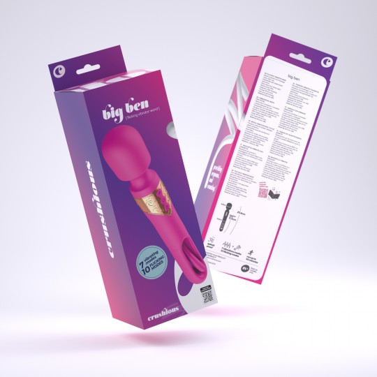 ДВОЙНОЙ МАССАЖЕР CRUSHIOUS BIG BEN С МЕРЦАНИЕМ