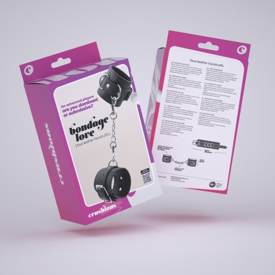 NERO AMARE CRUSHIOUS SERVITÙ PELLE HANDCUFFS