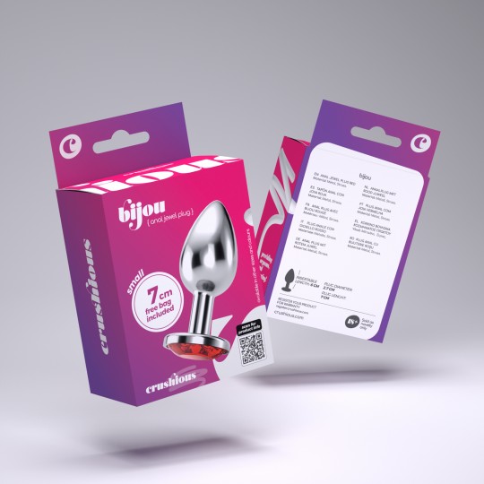 CONFEZIONE DA 48 PICCOLO CRUSHIOUS ROSSO BIJOU GIOIELLI ANAL PLUG CON TRASPORTO VELLUTATO POUCH