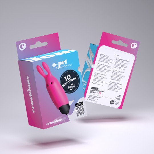 O-PET LAPIN AVEC VIBROMASSEUR BULLET À 10 VIBRATIONS ROSE CRUSHIOUS