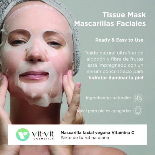 MASCARILLA DE TEJIDO FACIAL VITAMIN C VIT VIT COSMETICS 20GR