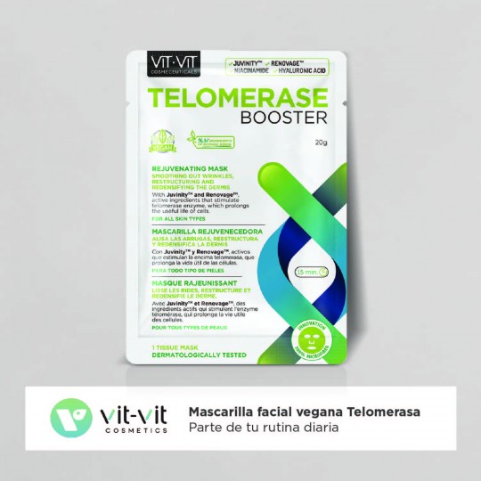 MASQUE EN TISSU POUR LE VISAGE TELOMERASE BOOSTER VIT VIT COSMETICS 20GR