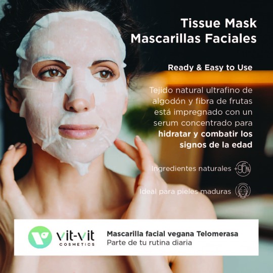 MASCHERA DI TESSUTO FACCIALE TELOMERASE BOOSTER VIT VIT COSMETICS 20GR