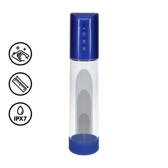 PUMPED HYPERPUMP RECHARGEABLE PENIS PUMP METALLIC BLUE