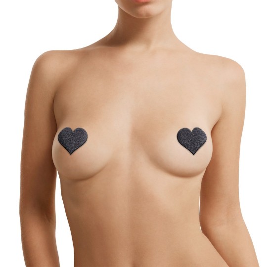 NIPPLE COVER SET - CROSS STAR HEART - BLACK