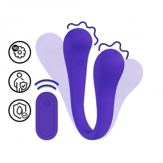 ДВУСТОРОННИЙ ГНУЩИЙСЯ ВИБРАТОР С ПУЛЬТОМ ДИСТАНЦИОННОГО УПРАВЛЕНИЯ - ФИОЛЕТОВЫЙ