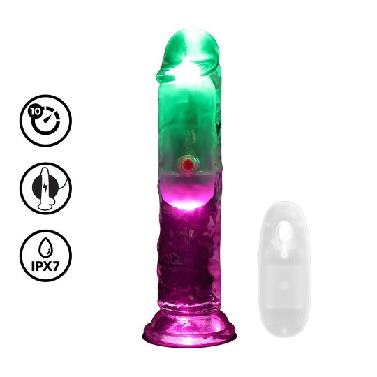 LED VIBRATING STRAIGHT COCK - 6 / 15 CM - TRANSPARENT