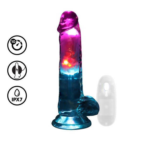 REALROCK LED VIBRATING STRAIGHT COCK WITH BALLS 7 / 18 CM 