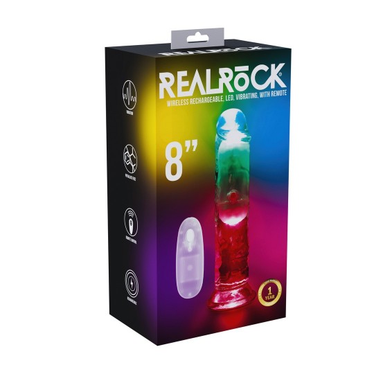 REALROCK LED VIBRATING STRAIGHT COCK 8 /20 CM 
