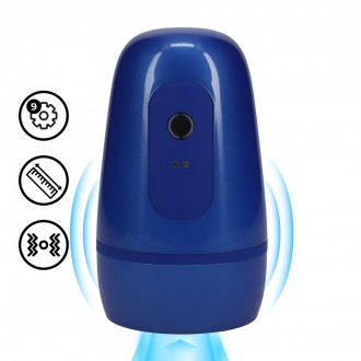 PULSAR - NEGATIVE PRESSURE SUCTION AND VIBRATION MASTURBATOR PUMP - METALLIC BLUE