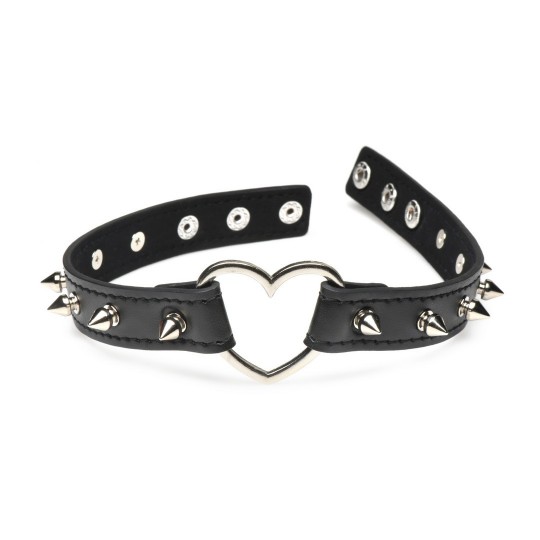 COLLAR DE CORAZÓN CON PICOS - NEGRO