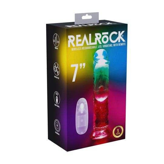 REALROCK LED VIBRATING STRAIGHT COCK 7" / 18