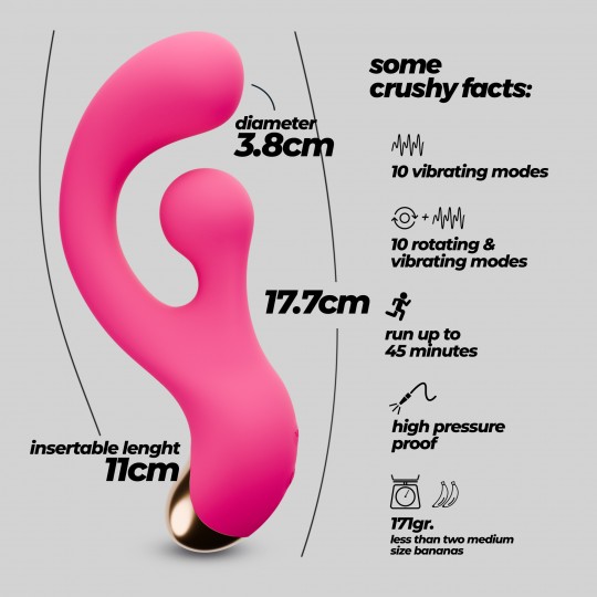 PLEASER VIBRADOR CON ESTIMULACIÓN GIRATORIA CRUSHIOUS