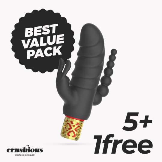 PACK 5 + 1 GRÁTIS ROMANOV VIBRADOR CLÁSSICO COM MANGA DE SILICONE AMOVÍVEL CRUSHIOUS