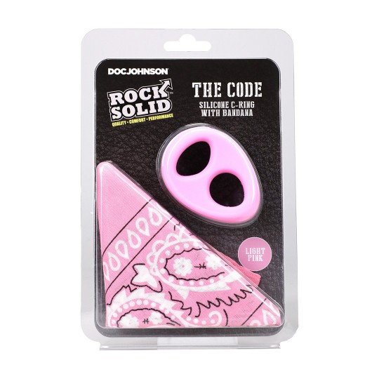 THE CODE - SILICONE COCKRING WITH BANDANA - PINK