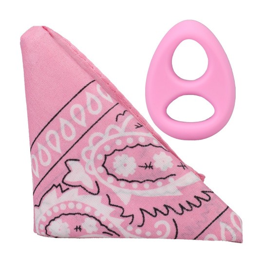 THE CODE - SILICONE COCKRING WITH BANDANA - PINK