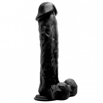 REALROCK 11” REALISTIC DILDO WITH TESTICLES BLACK