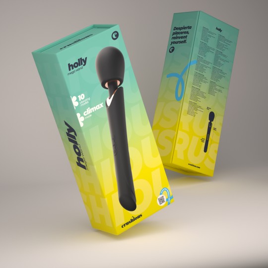 HOLLY VIBROMASSEUR WAND RECHARGEABLE NOIR CRUSHIOUS