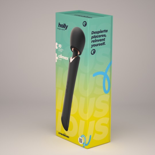 HOLLY VIBROMASSEUR WAND RECHARGEABLE NOIR CRUSHIOUS