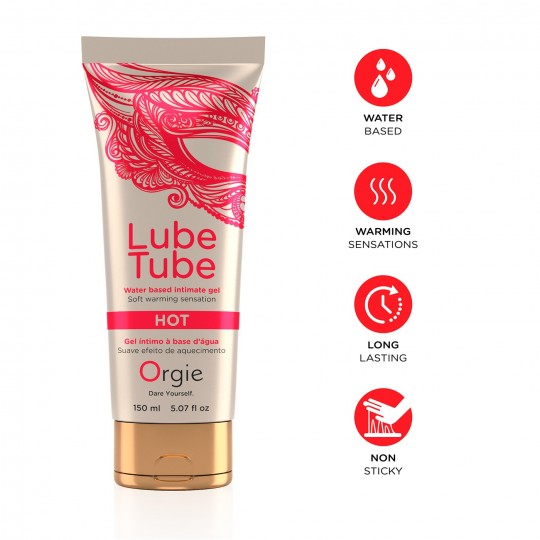 LUBRIFIANT À BASE D'EAU AVEC EFFET CHAUFFANT LUBE TUBE 150ML ORGIE
