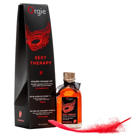 KIT DE MASSAGE EMBRASSABLE SEXY THERAPY FRAISE ORGIE 100ML