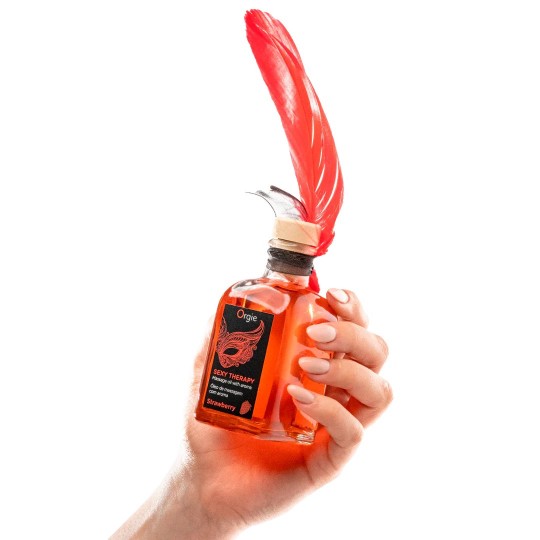 KIT DE MASSAGEM BEIJÁVEL SEXY THERAPY MORANGO ORGIE 100ML