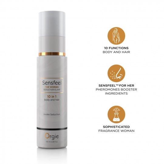 LOCIÓN 10 EN 1 PARA CUERPO Y CABELLO CON FEROMONAS SENSFEEL FOR WOMAN 100ML ORGIE