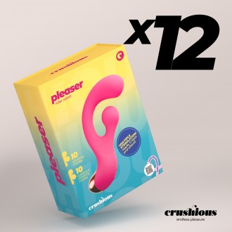 УПАКОВКА ИЗ 12 ШТУК PLEASER ВИБРАТОР С ВРАЩАЮЩЕЙСЯ СТИМУЛЯЦИЕЙ CRUSHIOUS
