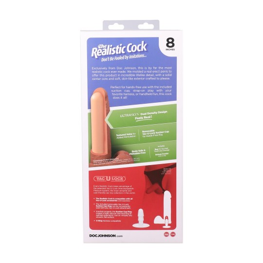 DILDO REALISTICO CON TESTICOLI ULTRASKYN CON VA-U-LOCK 8 /20 CM VANILLA DOC JOHNSON