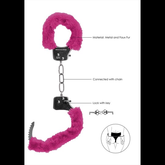 ALGEMAS COM PELUCHE PLEASURE FURRY HANDCUFFS ROSA