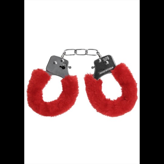 PLEASURE FURRY HANDCUFFS RED