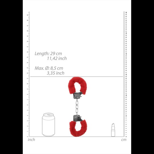 ALGEMAS COM PELUCHE PLEASURE FURRY HANDCUFFS VERMELHAS