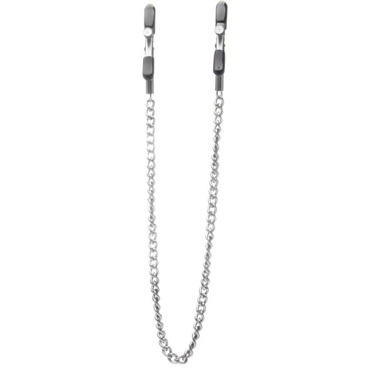 PINZAS PARA PEZONES OUCH! ADJUSTABLE NIPPLE CLAMPS PLATEADAS